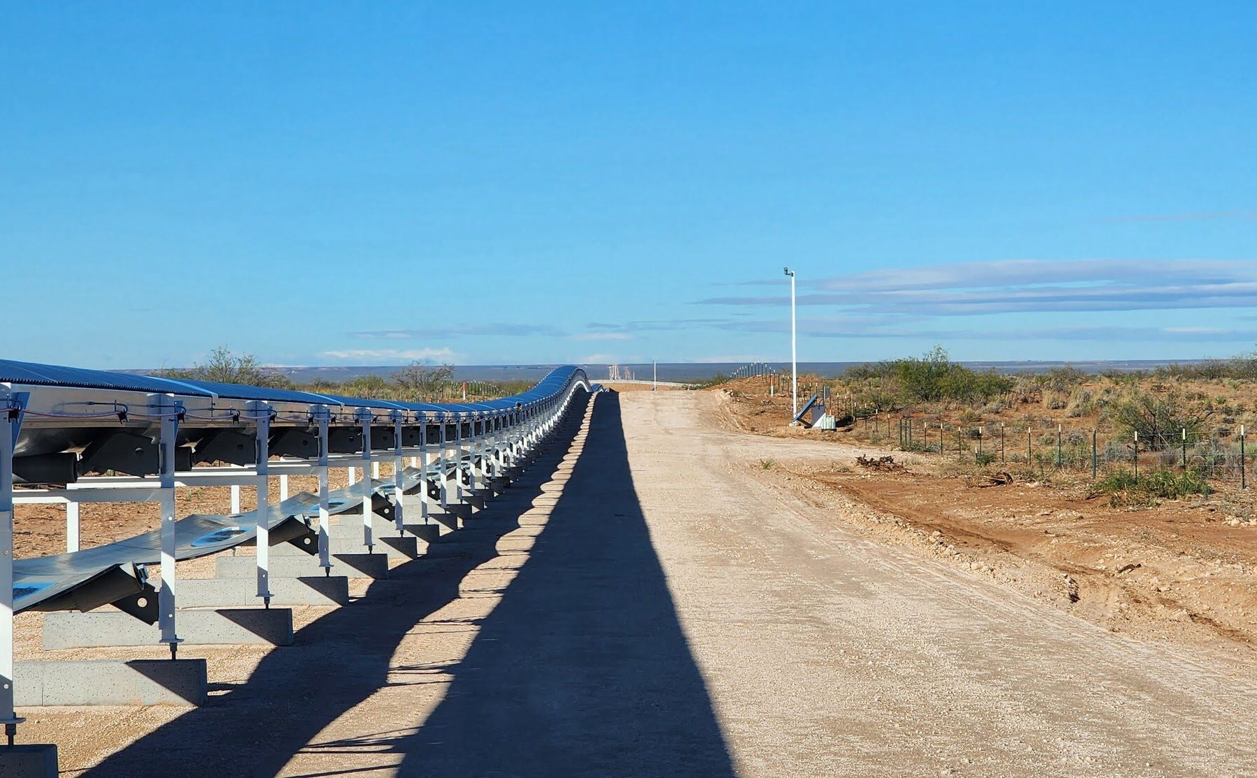 The Dune Express conveyor crossing the West Texas desert